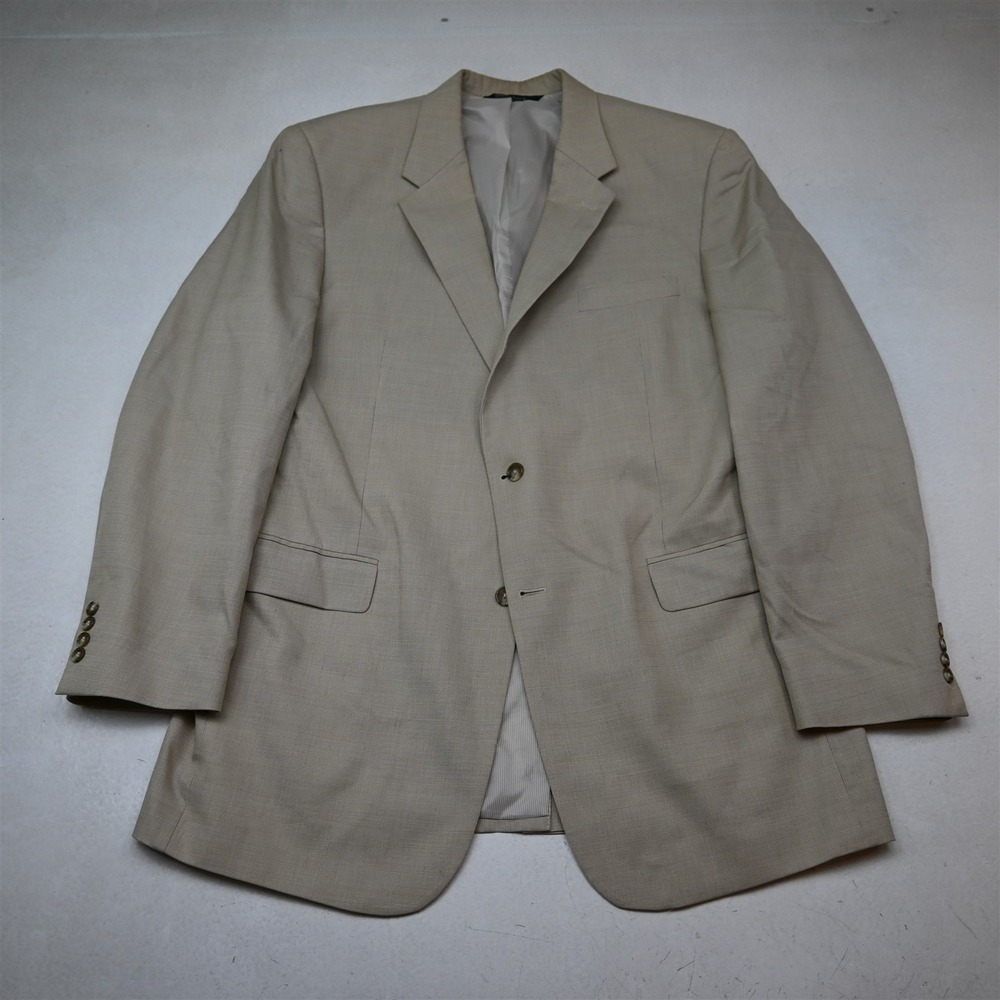 Jos A Bank 48L Khaki Cotton Wool Mens Blazer Suit Jacket Sport Coat